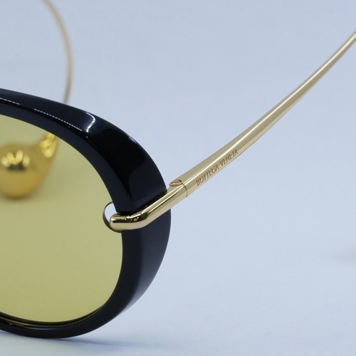 Pre-owned Bottega Veneta Bv1273s 003 Black And Gold/yellow 63-12-180 Sunglasses