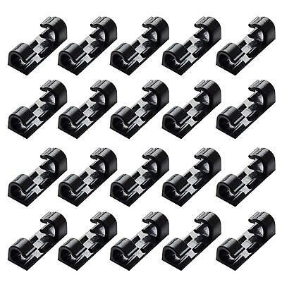 20Pcs Self-Adhesive Desktop Cable Holder Cable Clips Cord Fixing Buckles Office
