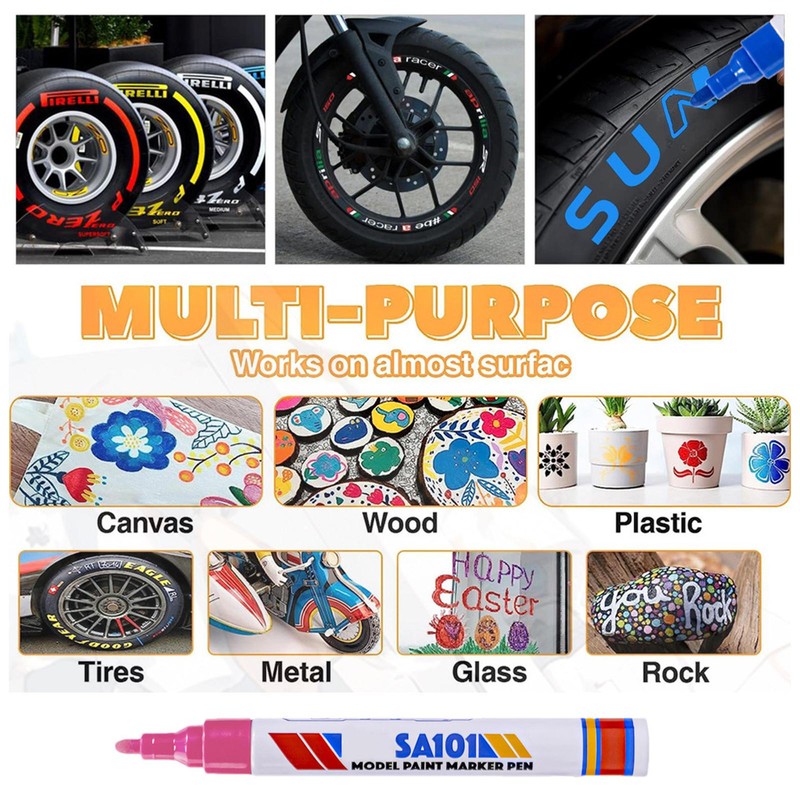 Waterproof Permanent Paint Marker Pen For Car Tyre Tire Tread Rubber Metal