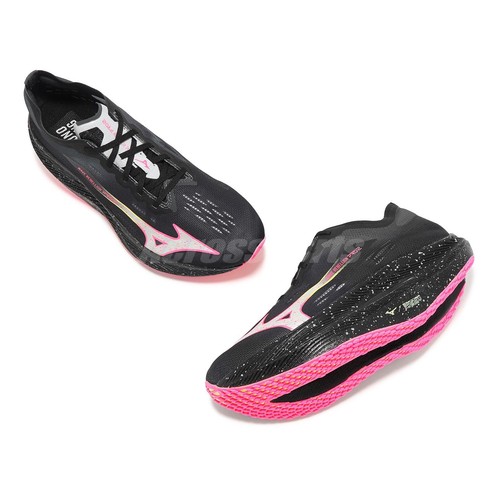 Pre-owned Mizuno Wave Rebellion Pro 2 Black Pink Men Unisex Racing Running U1gd2417-52