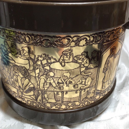 Vtg ATAPCO COPPER ICE BUCKET WITH Party SCENE