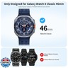 Landhoo [6+6Pack] for Samsung Galaxy Watch 8 Classic 46mm Screen Protector Case, Hard PC Bumper + HD Anti-Fog Tempered Glass Protective Film, Waterproof Face Cover Set for Galaxy Watch 8 46mm