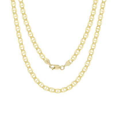 Pre-owned Nuragold 14k Yellow Gold Solid 5mm Womens Mariner Anchor Flat Link Chain Bracelet 7"