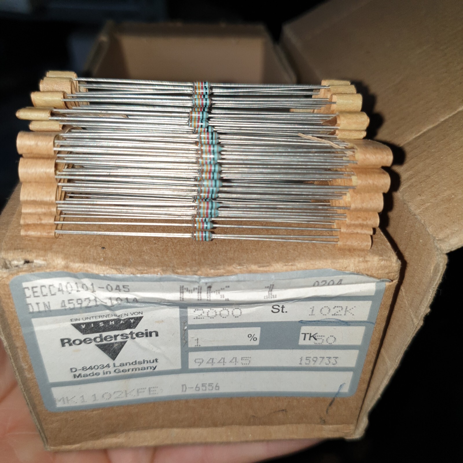 NOS ROE GERMANY MK1 102K 1% 1/4W HI END METAL FILM AUDIO RESISTORS ! 50pcs!