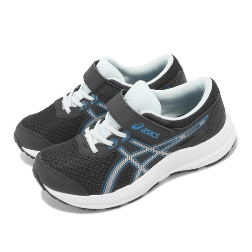 

Asics Contend 8 PS Black Blue White Strap Kids Women кроссовки 1014A258-006, Черный, Contend 8 Ps