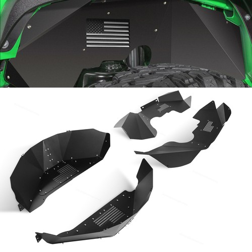 Front and Rear Inner Fender Liners for Jeep Wrangler 2007-2018 JK JKU 4WD(Black)