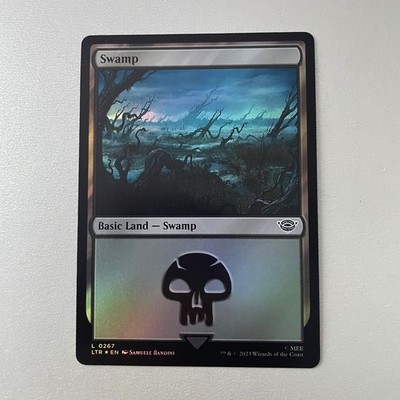Magic the Gathering LoTR #267 Swamp Foil Land