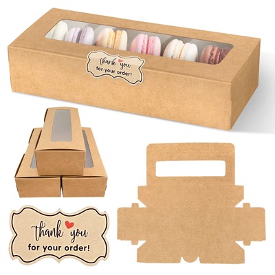 30 Pack Macaron Boxes , for 6 Gift Box Clear Window Truffle Packaging French Mac