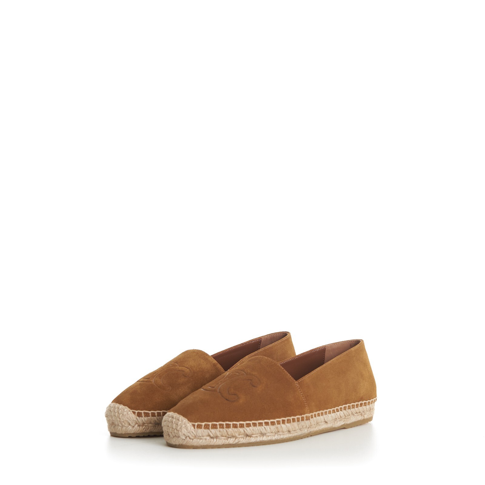 Pre-owned Celine 730$ Men's Espadrilles - Havana Brown Suede, Triomphe Monogram
