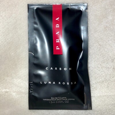 Prada Luna Rossa CARBON Eau De Toilette Sample Spray .05oz, 1.5ml Sealed in Bag