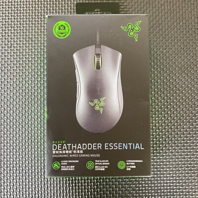 Razer DeathAdder Essential Wired Gaming Mouse Optical Sensor 6400 DPI 5 Buttons.
