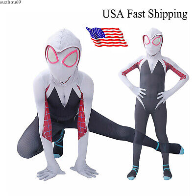 Kids Girl Gwen Stacy Cosplay Costume with Lens Spider-Man Into the Spider-Verse