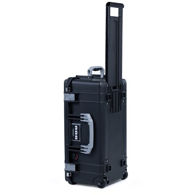 Black & Silver Pelican 1556 air case no foam / empty and wheels.  (push button).