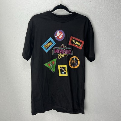 Vtg 1989 Universal Studios Florida T-Shirt Kong ET Jaws Ghostbusters Size L Read