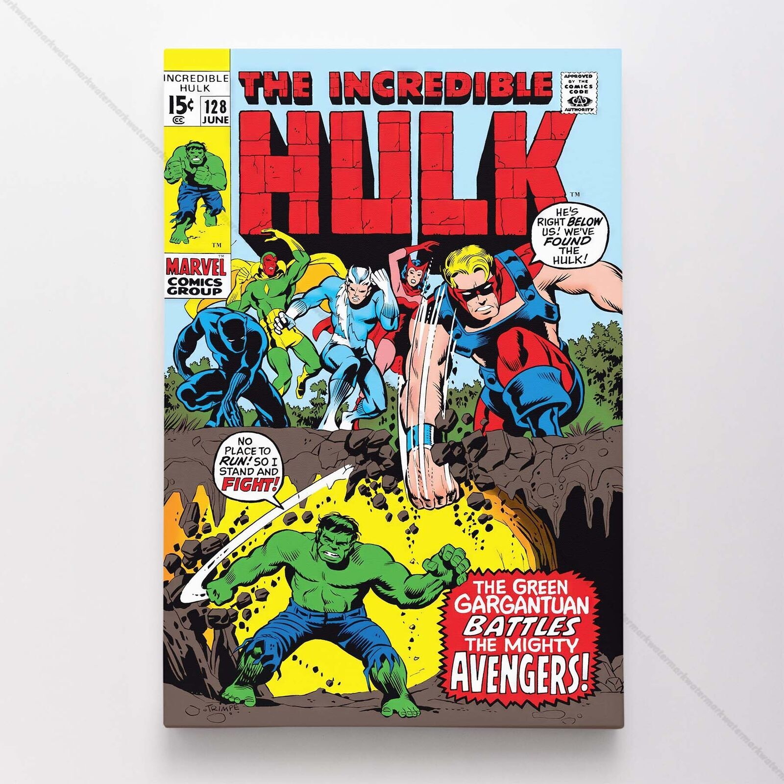 Incredible Hulk #128 Poster Canvas Superhero Marvel Comic Book Print