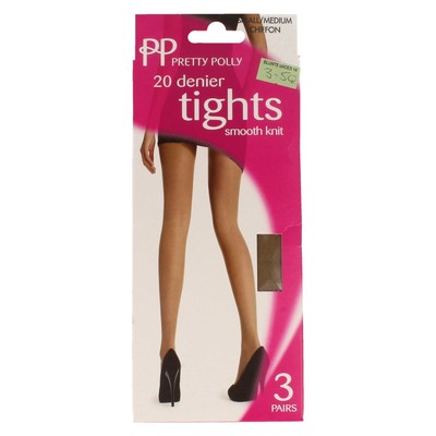 Ladies 'Pretty Polly' 20 Denier Smooth Knit Tights PNGEL5