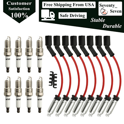 Ignition Wire and 8pcs Iridium Spark Plug Kit For 2000-2008 Chevrolet Tahoe 5.3L