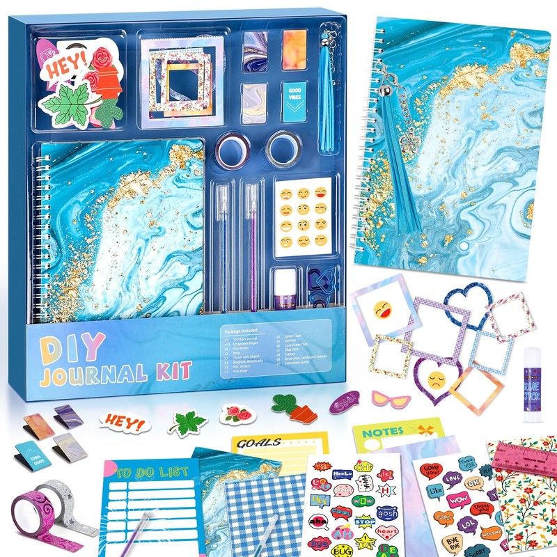 DIY Journal Kit for Girls Ages 8-12, Stationery Journal Set