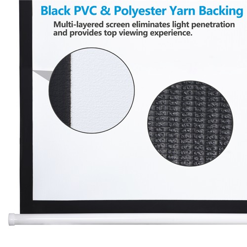 120'' Projector Screen Projection Screen Manual Pull Down HD Screen 1:1 Format