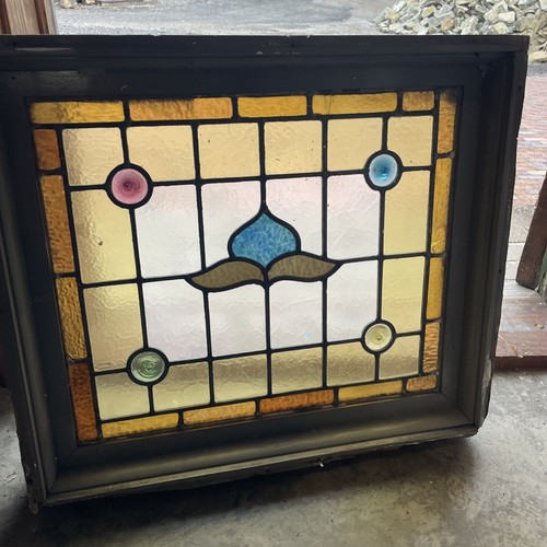 SG4169 antique stained glass window 22.5 x 25.5 | eBay
