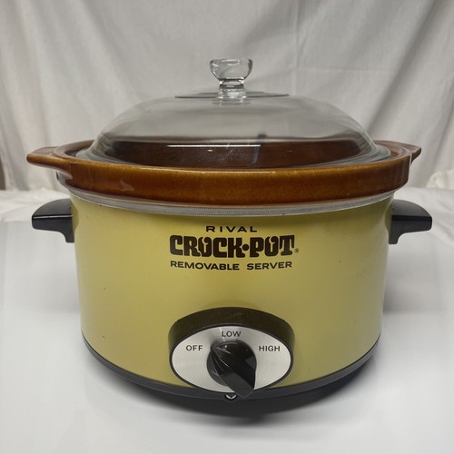 Slow Cooker Server Model 3154/1 Brown Stoneware Crock W/ Lid