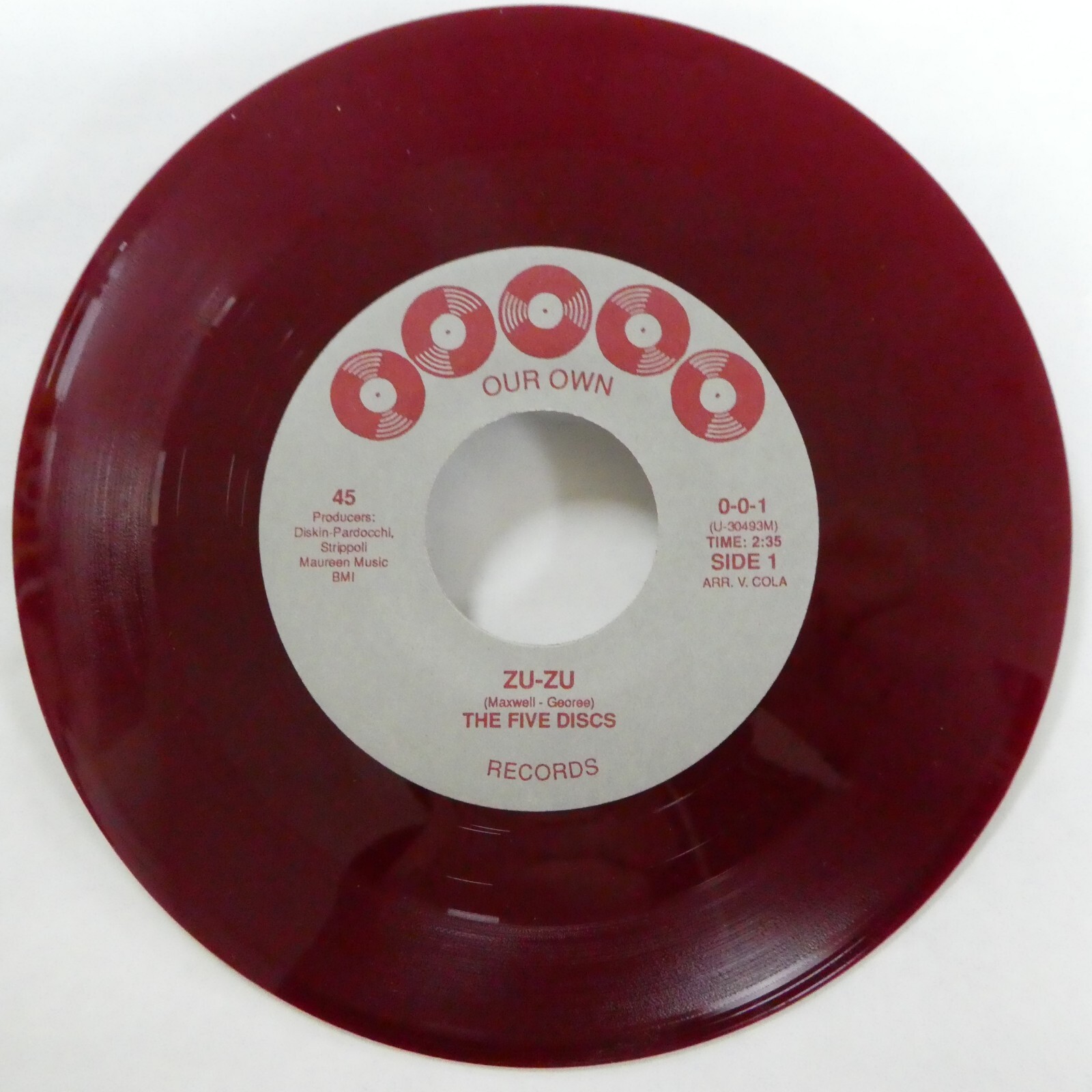the FIVE DISCS 45 Zu Zu / Your Way OUR OWN Mint- RED Wax the FIVE DISCS 45 Zu Zu / Your Way OUR OWN Mint- RED Wax