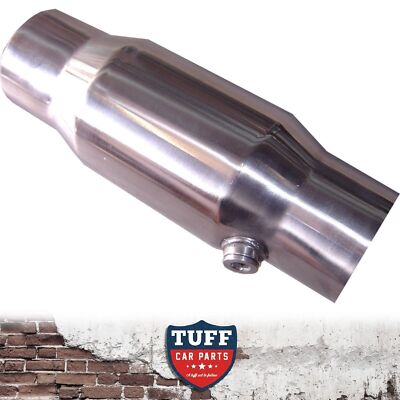 2.5'' 100 Cell High Flow Metal Core Cat Converter Polished Stainless Steel CPI