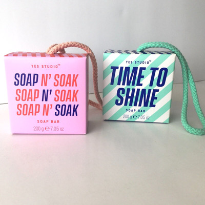 Lot of 2 Yes Studio Soap on a Rope Peach Pear Scented Pink Green 7.05 oz Ea. NIP
