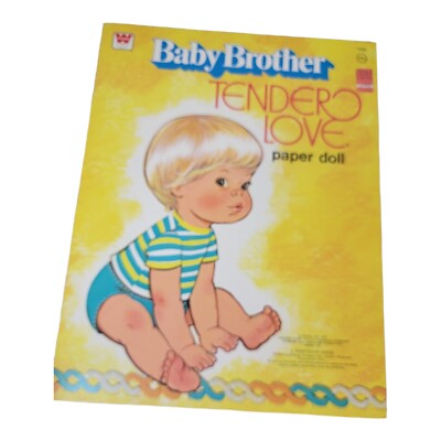 Vintage 1977 Tender Love Baby Brother Paper Doll Book Uncut Whitman 4pgs Clothes