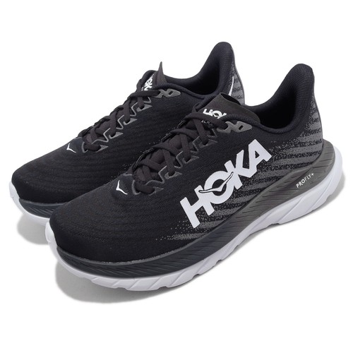 Мужские шоссейные кроссовки Hoka Mach 5 2E Wide Black Grey White 1136677-BCSTL