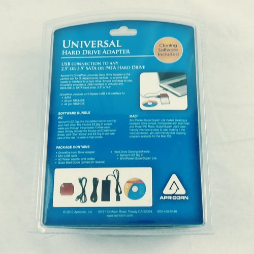 Apricorn DriveWire Universal Hard Drive Adapter USB 2.0 to IDE/PATA/SATA ADW-US