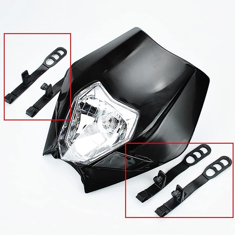 Black REC REG Headlight For KTM 125 200 250 300 EXC 450 400 ENDURO MX TRAIL BIKE