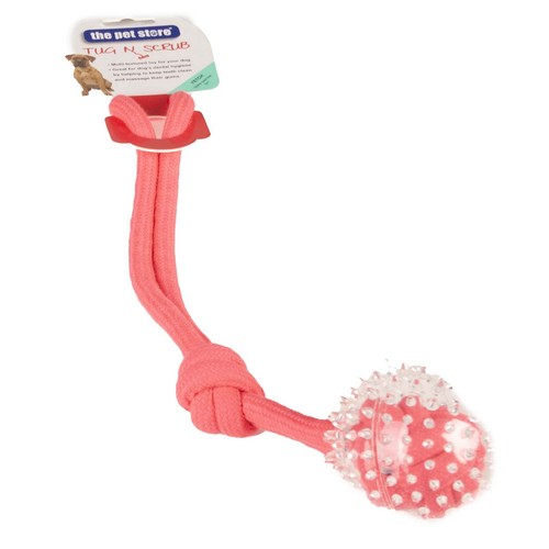 The Pet Store Pink Tug N Scrub Dog Toy