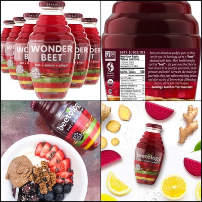 beetology organic beet juice 8.45 oz pack and cold lemon ginger