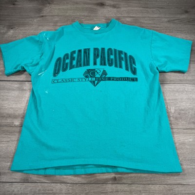 Vintage 90s Ocean Pacific T-Shirt Surf Faded VTG Large USA Single Stitch READ