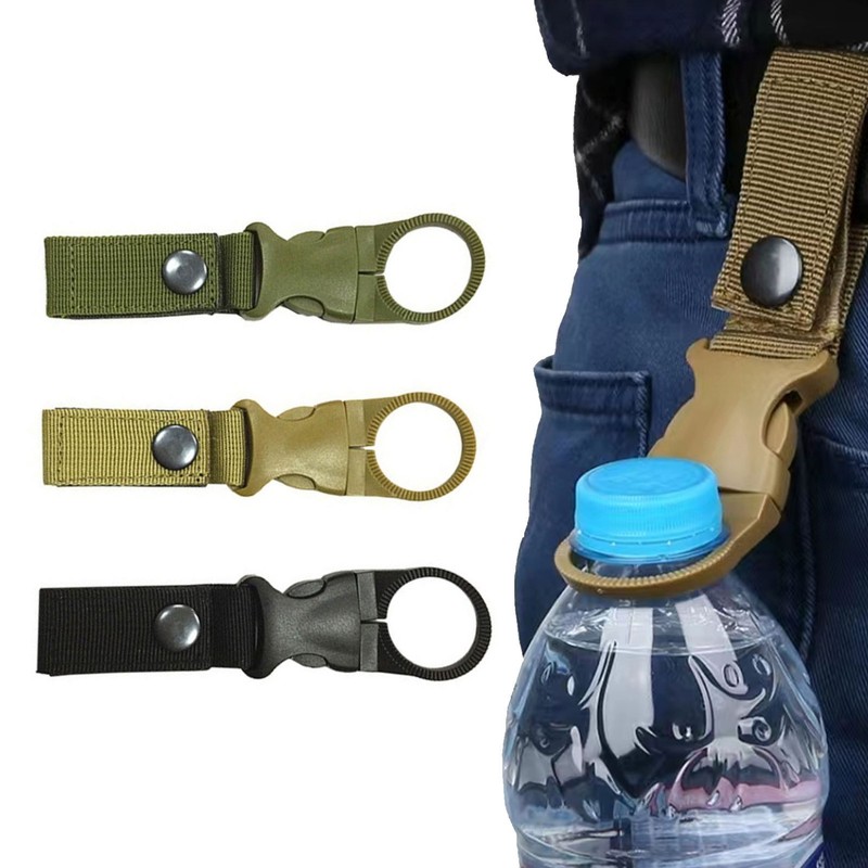5X Outdoor Water Bottle Buckle Holder Clip Molle Carabiner Belt Webbing Hanger