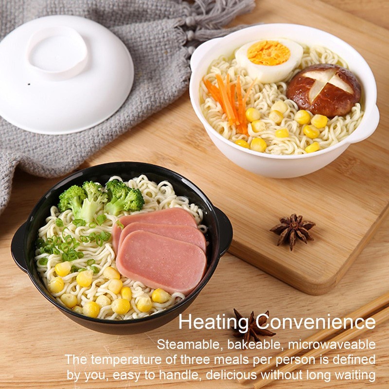 Microwave Safe Round Ramen Bowl with Lid Heat Resistant