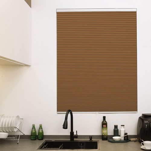 Blackout Cellular Shades Cordless Honeycomb Blinds 31"x64" Blackout Brown