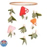 Mushroom Baby Mobile, Green Leaf Mobile for Crib, Crib Mobile for Boys Girls, Forest Nursery Mobile for Bassinet, Pack and Play, Woodland Nursery Décor