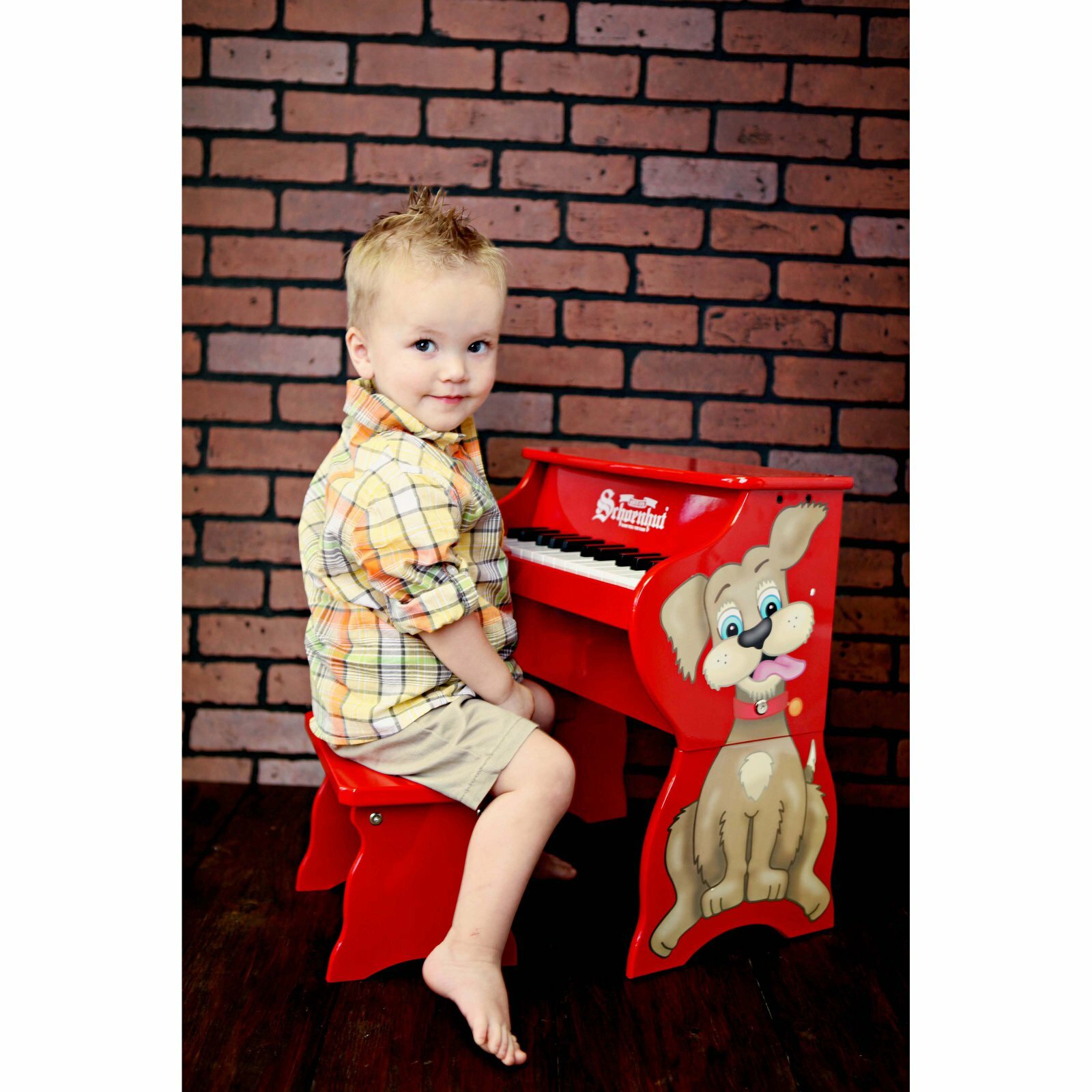 New Kids/Toddlers 25 Key Dog Piano w/ Bench, Red