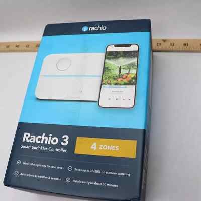 Rachio Smart Sprinkler Controller 4-Zone App Enabled Automated Water Scheduling