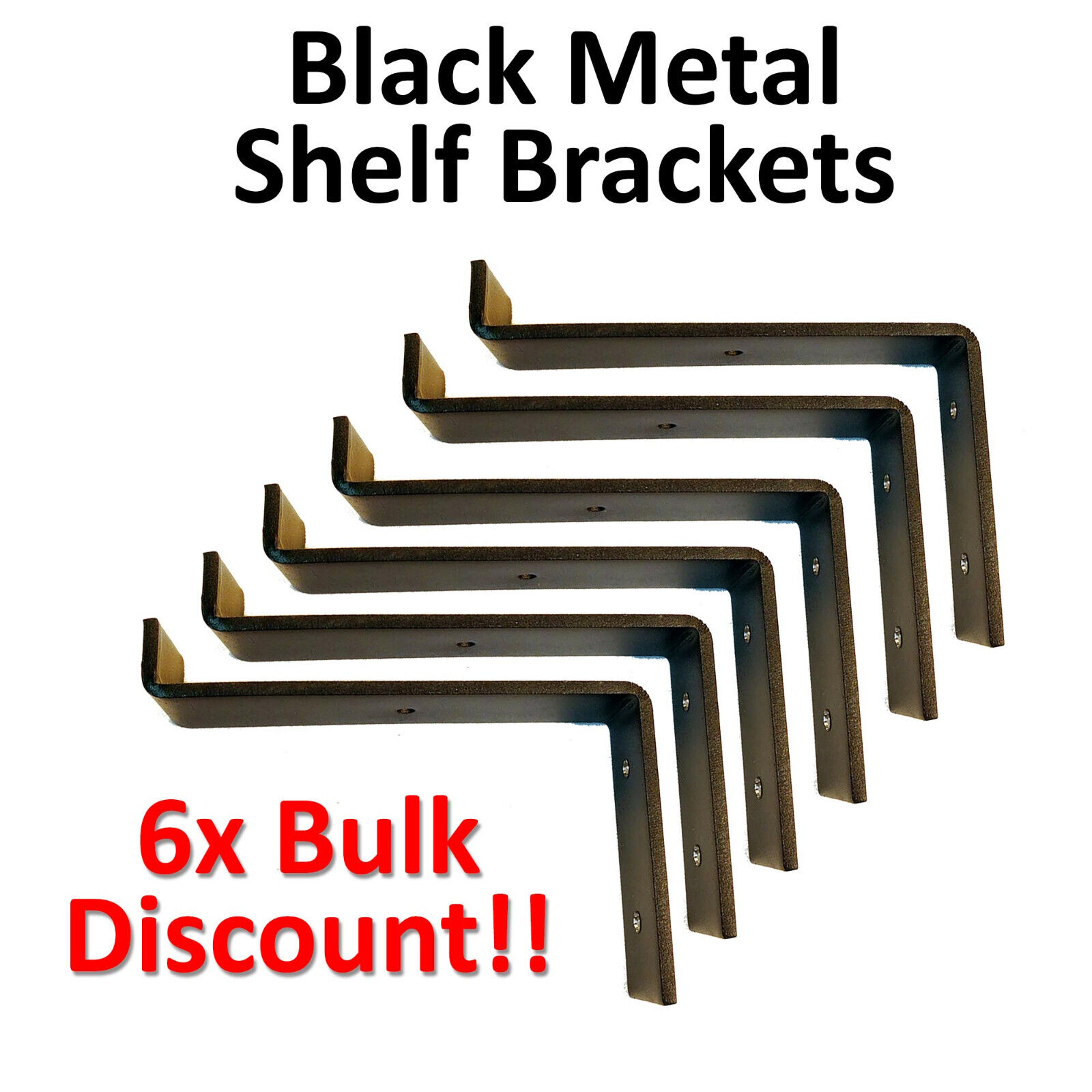 Black Metal Shelf Brackets - 3 Sizes 6