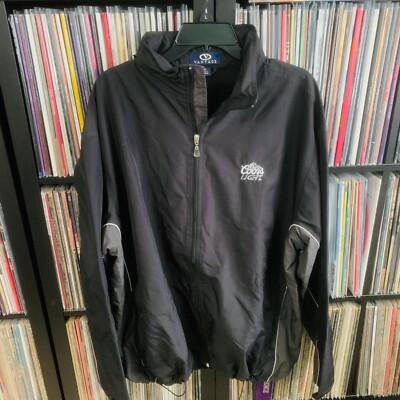 Coors Light XL Mens Black/Grey Windbreaker Jacket Vantage Zipper Hoodie
