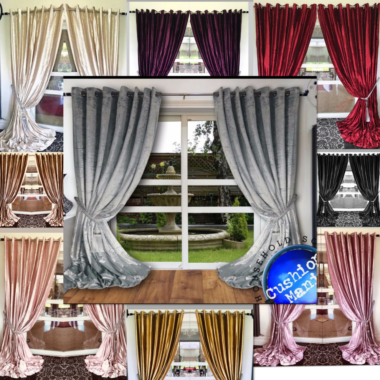 46x108 Fully Lined Curtains Teal Cream 46 Inch Wide X 108 Drop