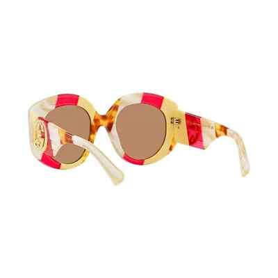 Pre-owned Gucci Sunglasses Gg1308s 003 Havana Red Ivory Gold Brown Lens Women Authentic In Ivory Red Havana