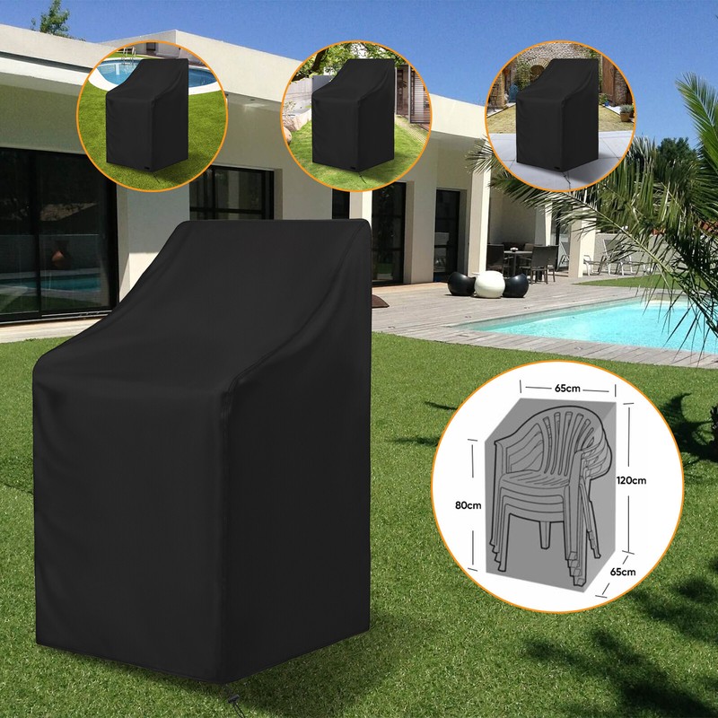 Garden Stackable Chair Cover Waterproof Outdoor Heavy Duty Strong Stacking Seat
