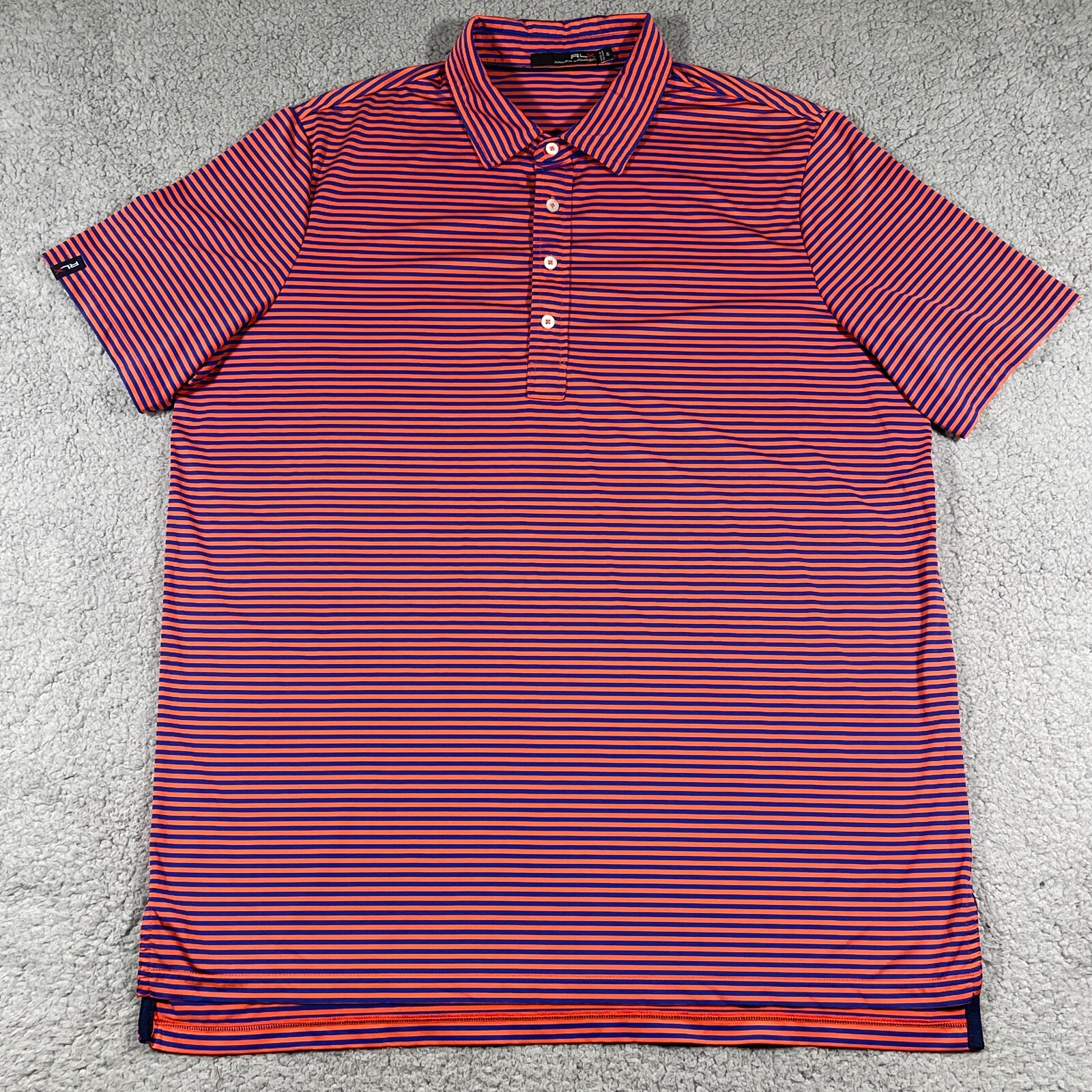 Polo Ralph Lauren ラガーシャツ XL Polo Ralph Lauren Shirt Mens XL RLX Golf Orange Blue Striped
