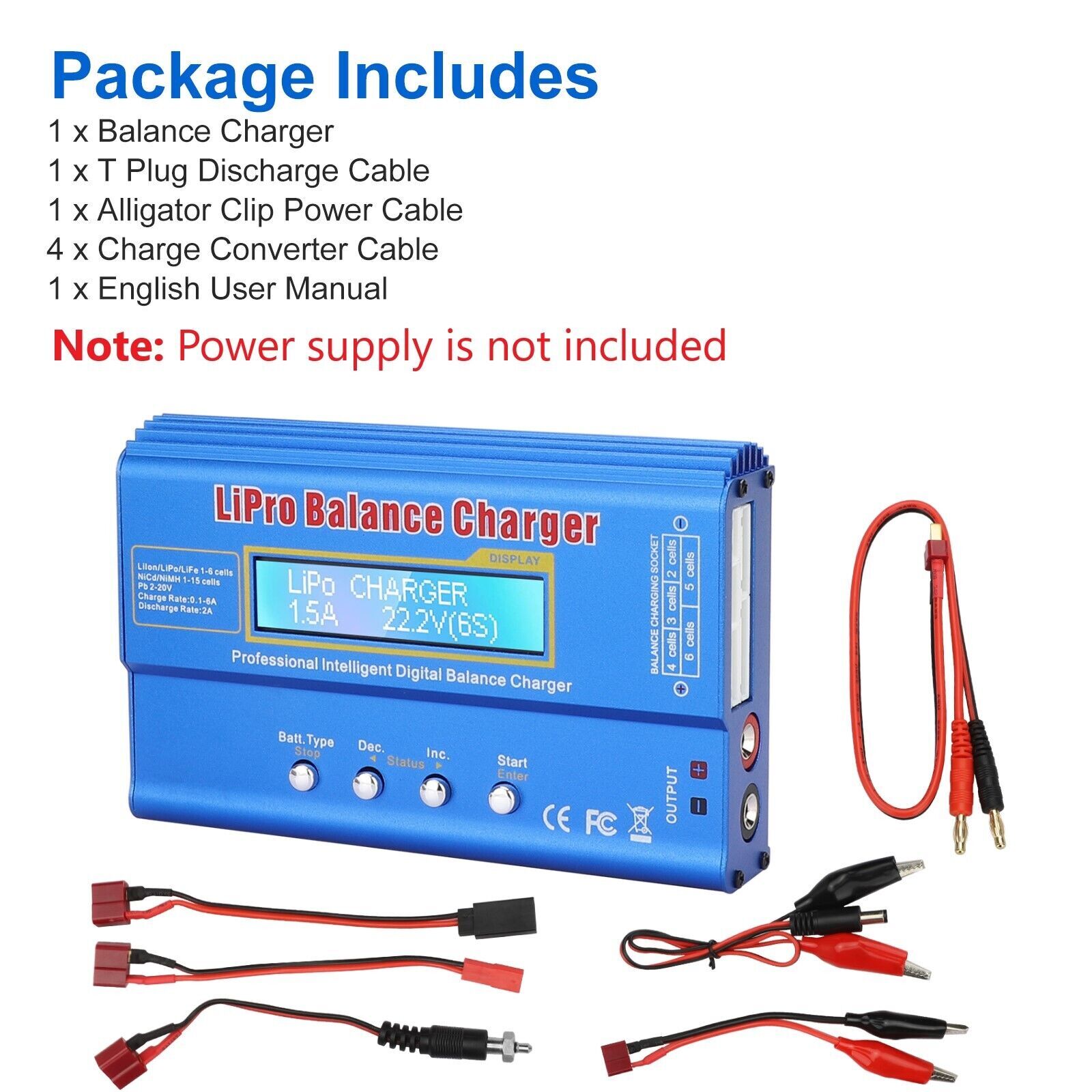 B6 Mini Battery Balance Charger Discharger for 1S-6S LiPo Lilon Life NiCd NiMh