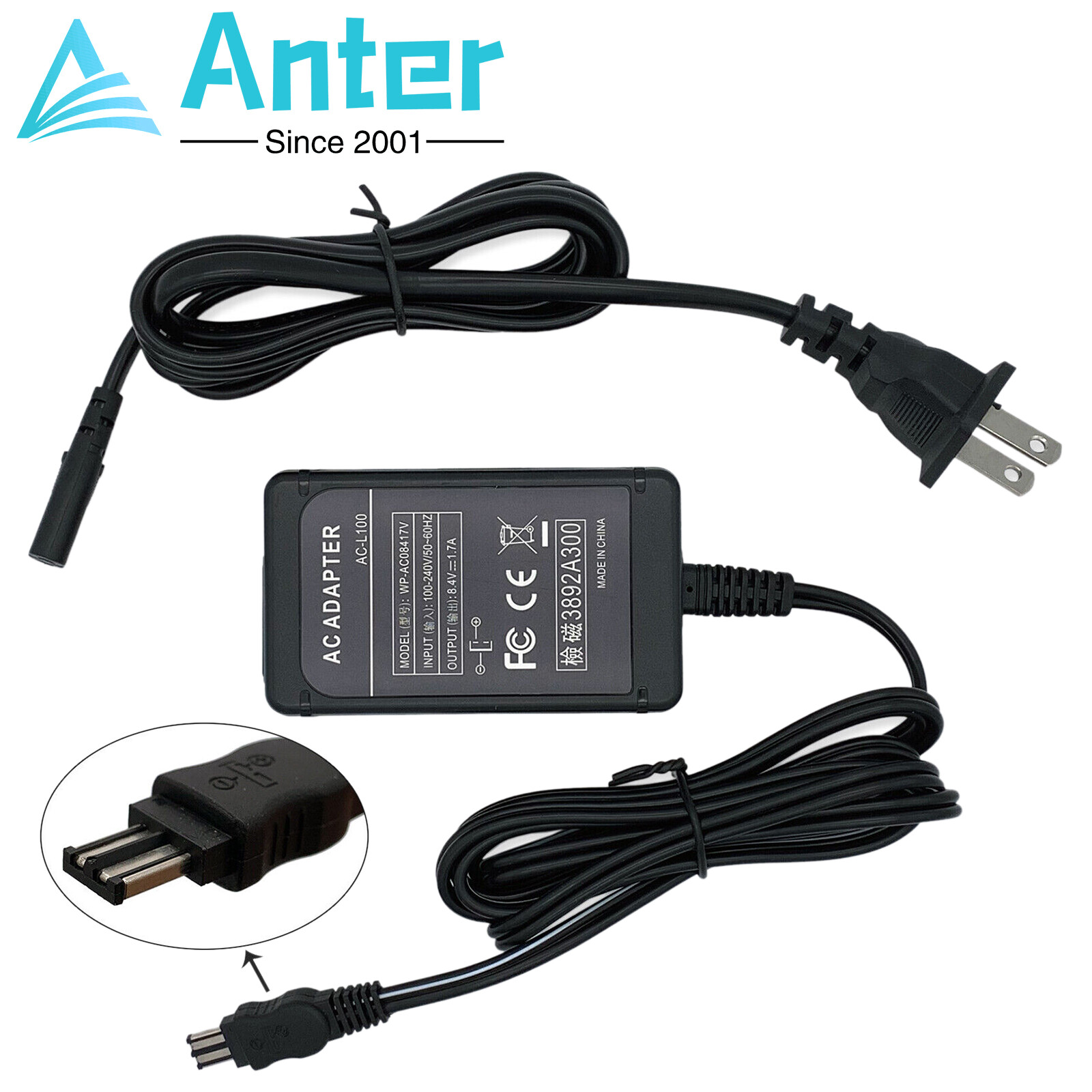 AC Adapter For Sony HandyCam DCR-TRV350 DCR-TRV340 DCR-TRV330 DCR-DVD201 HDR-UX1