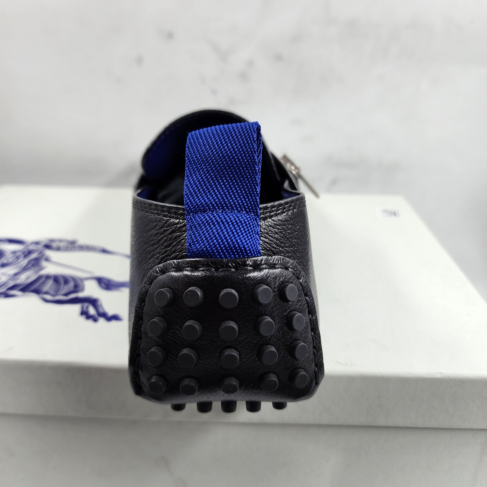 Burberry Motor Low Leather Loafers Men's 42.5 Black B-Cut Zip Slip On - Picture 10 of 19